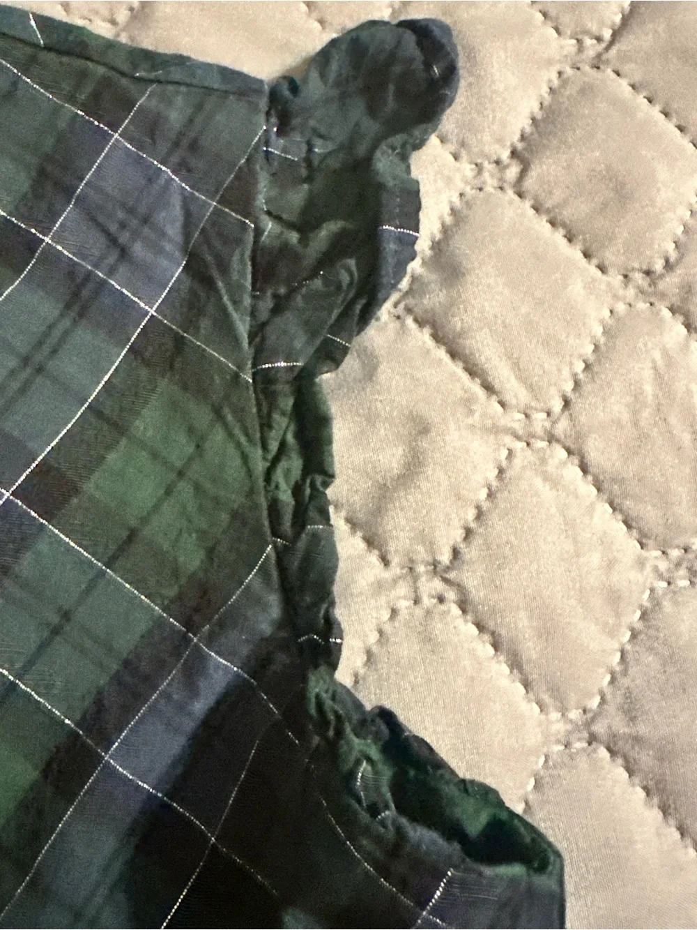 Crewcuts Green and Blue Plaid Tiered Ruffle Dress Size 8